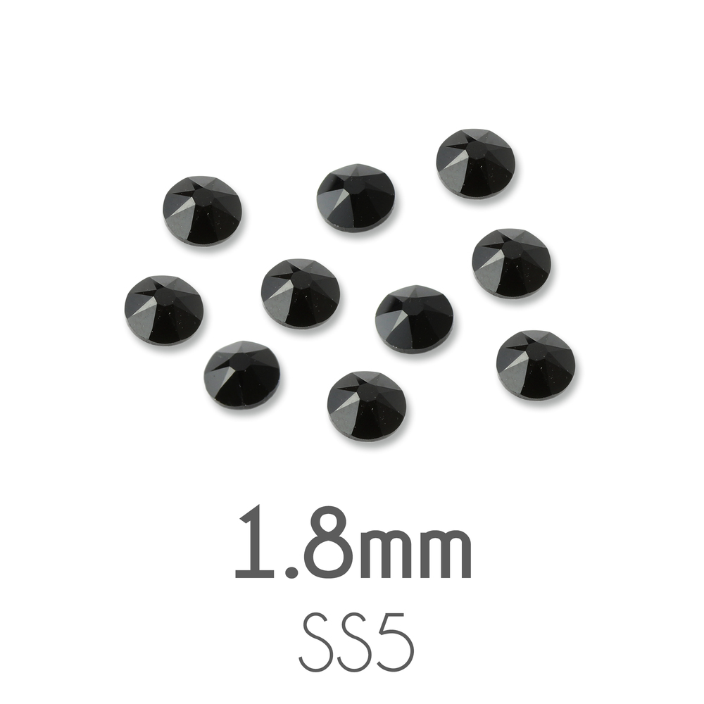 Beads & Swarovski Crystals 1.8mm Swarovski Flat Back Crystals, Black / Jet, Pack of 20